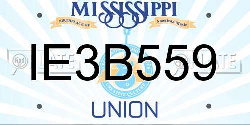 IE3B559 Mississippi License Plate