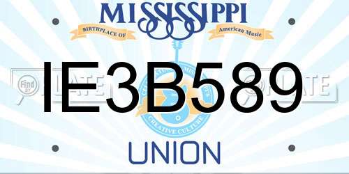 IE3B589 Mississippi License Plate