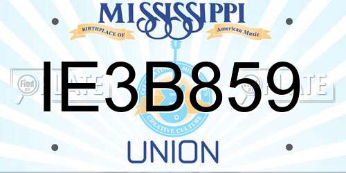 IE3B859 Mississippi License Plate