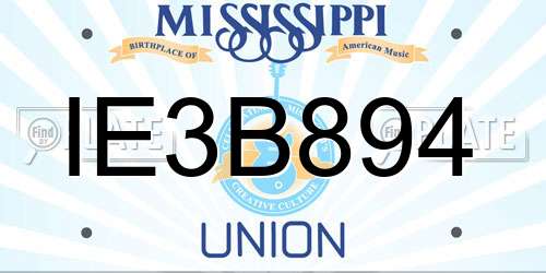 IE3B894 Mississippi License Plate