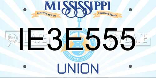 IE3E555 Mississippi License Plate