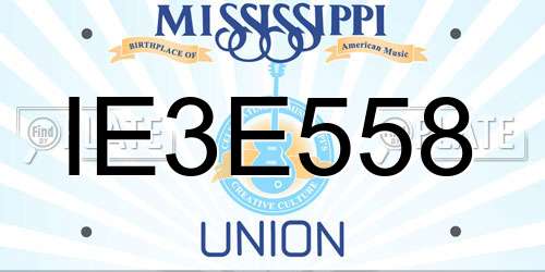 IE3E558 Mississippi License Plate