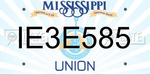 IE3E585 Mississippi License Plate