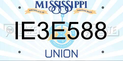 IE3E588 Mississippi License Plate