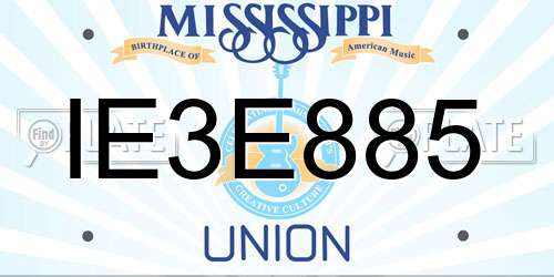 IE3E885 Mississippi License Plate