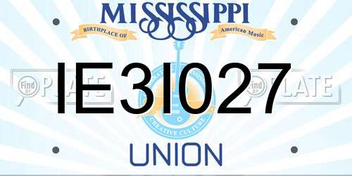 IE3I027 Mississippi License Plate