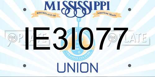IE3I077 Mississippi License Plate