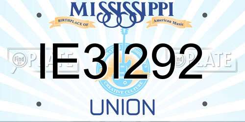 IE3I292 Mississippi License Plate