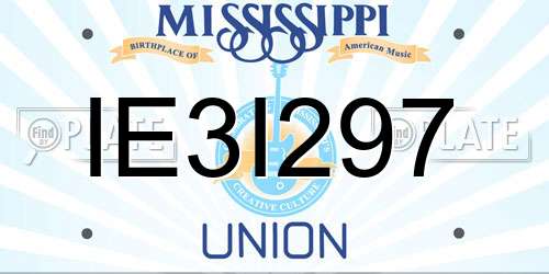 IE3I297 Mississippi License Plate
