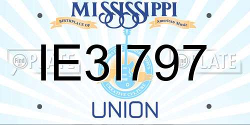 IE3I797 Mississippi License Plate