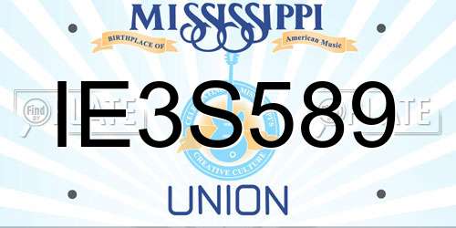 IE3S589 Mississippi License Plate