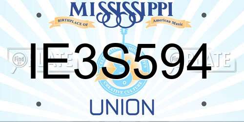 IE3S594 Mississippi License Plate