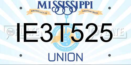 IE3T525 Mississippi License Plate
