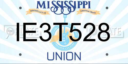 IE3T528 Mississippi License Plate