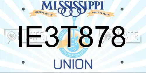 IE3T878 Mississippi License Plate