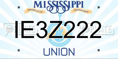 IE3Z222 Mississippi License Plate