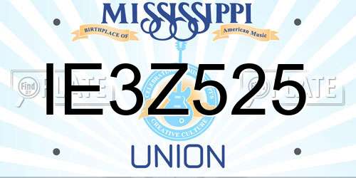 IE3Z525 Mississippi License Plate