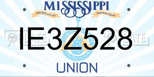 IE3Z528 Mississippi License Plate