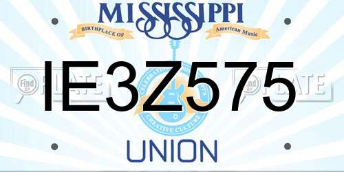 IE3Z575 Mississippi License Plate