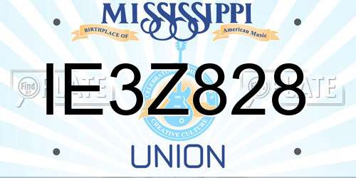 IE3Z828 Mississippi License Plate