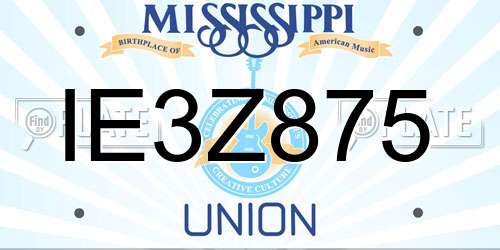 IE3Z875 Mississippi License Plate