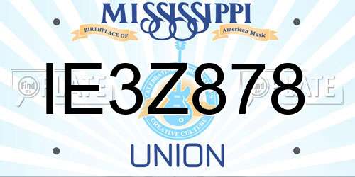 IE3Z878 Mississippi License Plate