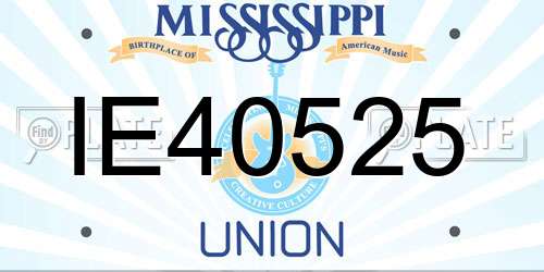 IE40525 Mississippi License Plate