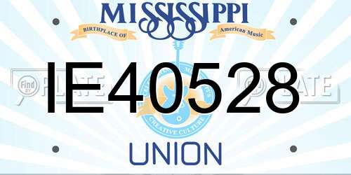 IE40528 Mississippi License Plate