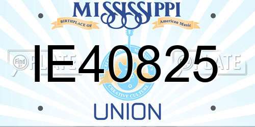 IE40825 Mississippi License Plate