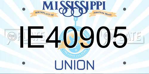 IE40905 Mississippi License Plate