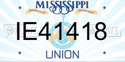 IE41418 Mississippi License Plate