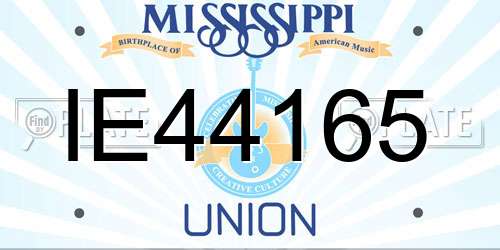 IE44165 Mississippi License Plate