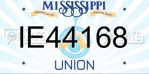 IE44168 Mississippi License Plate