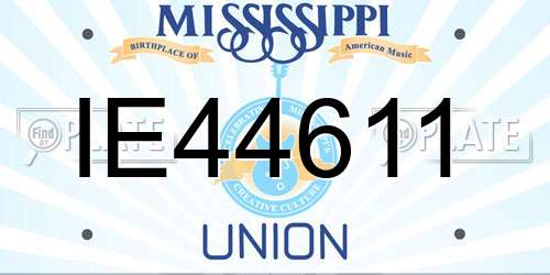 IE44611 Mississippi License Plate