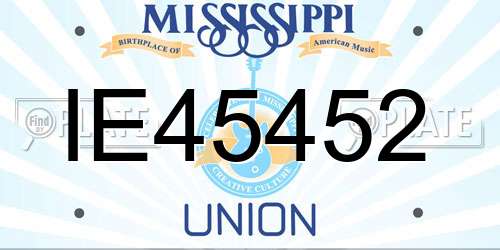 IE45452 Mississippi License Plate