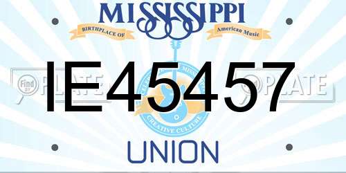 IE45457 Mississippi License Plate