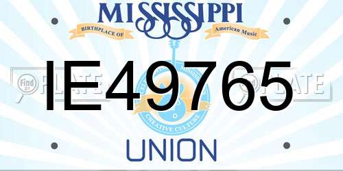 IE49765 Mississippi License Plate