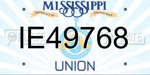 IE49768 Mississippi License Plate