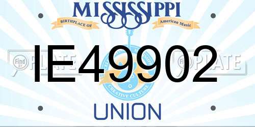 IE49902 Mississippi License Plate