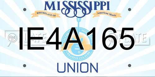 IE4A165 Mississippi License Plate