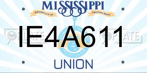 IE4A611 Mississippi License Plate