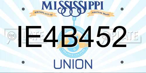 IE4B452 Mississippi License Plate
