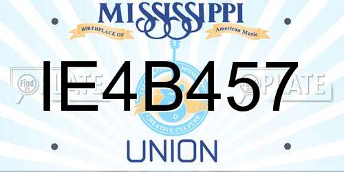 IE4B457 Mississippi License Plate