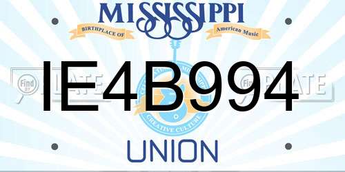 IE4B994 Mississippi License Plate