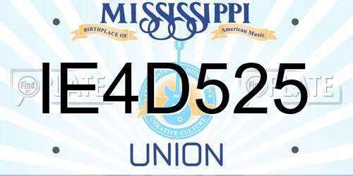 IE4D525 Mississippi License Plate