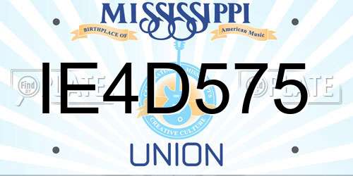 IE4D575 Mississippi License Plate