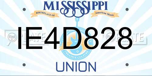 IE4D828 Mississippi License Plate