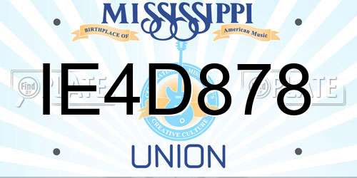 IE4D878 Mississippi License Plate