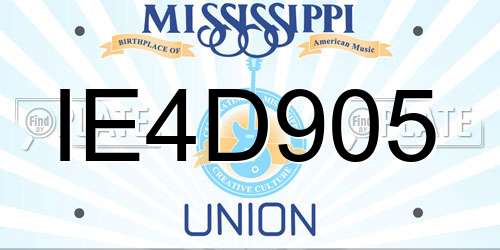 IE4D905 Mississippi License Plate
