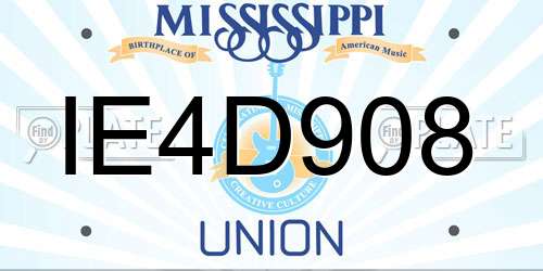 IE4D908 Mississippi License Plate